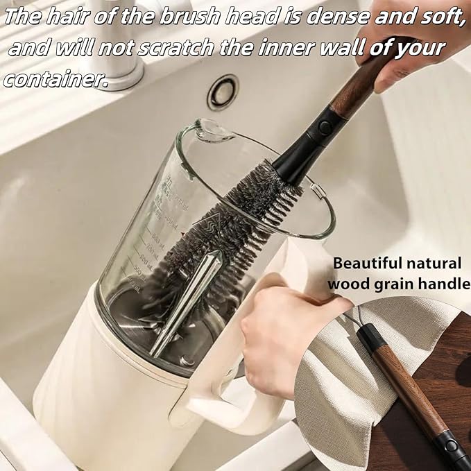 2 in 1 Cleaning Brush, Detachable Dual-Head Brush for Blender Cleaning Brush, Fruit Juicer Machine Clean Brush, Flexible Bendable Cup & Bottles Brush for Kitchen Appliances