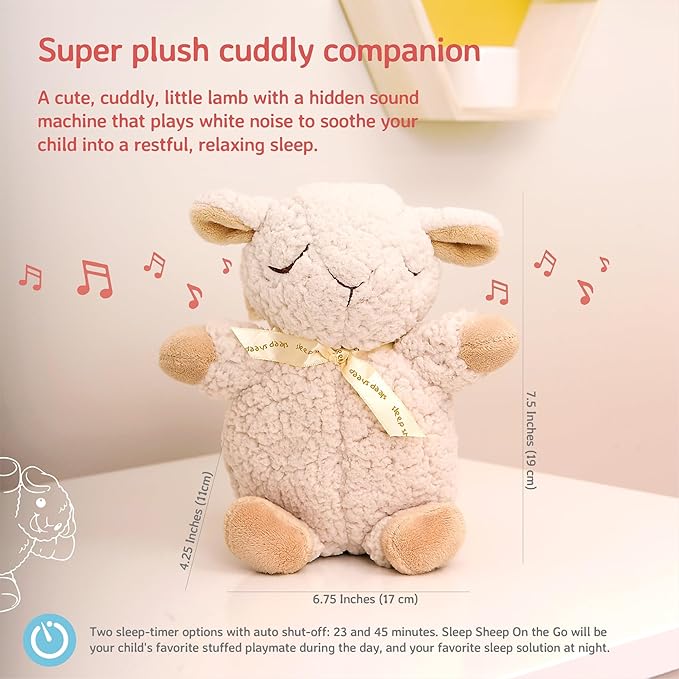 Cloud b Sound Machine with White Noise Soothing Sounds | Adjustable Settings & Auto-Shutoff | Ideal for Travel | Sleep Sheep On The Go