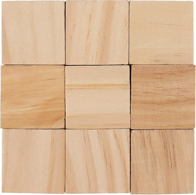 300 PCS 1 Inch Natural Wood Blocks, Unfinished Wood Cubes, Bulk Small Square Wooden Blocks for Crafts and DIY Projects