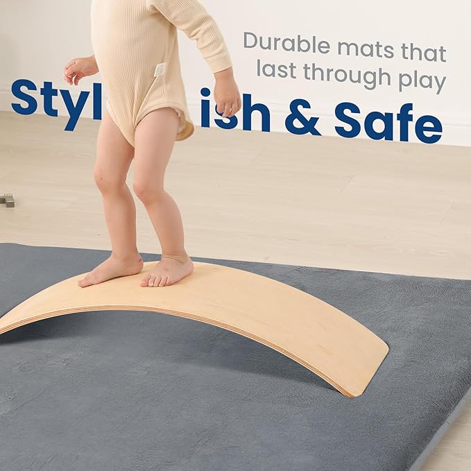 Baby Play Mat for Floor,Extra Large 79"×118" Tummy Time Mat,Thicker Memory Foam Mats for Toddler,Infant,Kids,Water Repellent Ultra Soft Coral Velvet,Non-Slip Backing Safe for Crawling(Dark Grey)