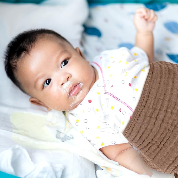 8 Packs Muslin Burp Cloths 6 Layers Unisex Baby Items Absorbent Burp Rags Colorful Muslin Washcloths for Baby Plain Soft Cotton Cloth for Babies Girls Boys, 10 x 20 Inch