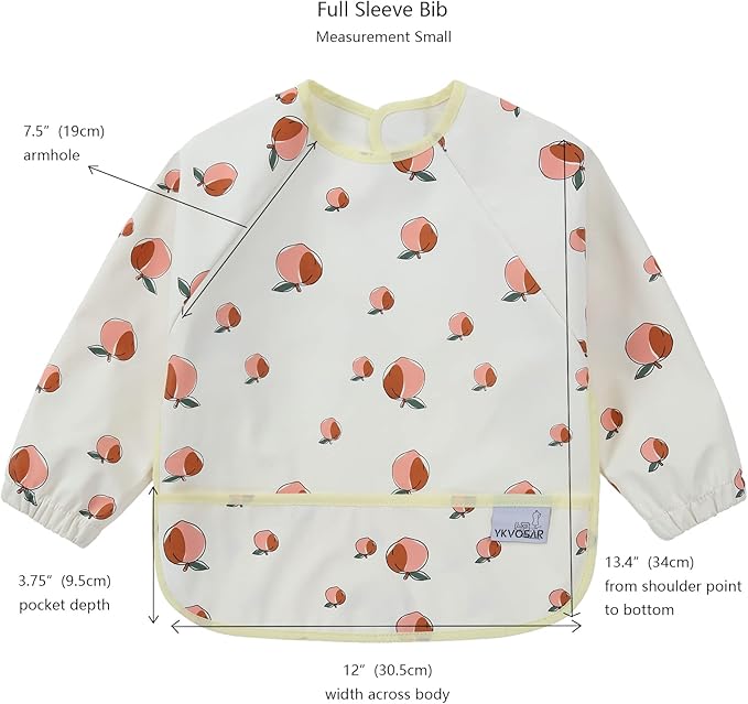 2 Pack Baby Bibs for Boy,Baby Bibs for Eating,Mess Proof Baby Bib,Full Sleeve Bib,Waterproof Bib for Toddlers