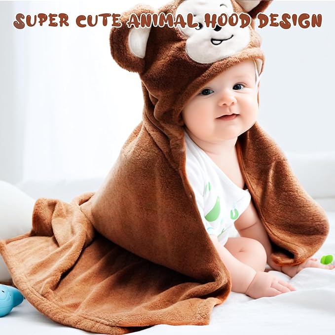Toddler Bath Towel Hooded Kids Towels Bath Toddler Towels for Boy Girl 0-5 Years, 2-Pack Soft & Absorbent Kids Hooded Bath Towels for Toddlers 1-3, Baby Bath Towels with Hood Large 50'' x 32'' Thick