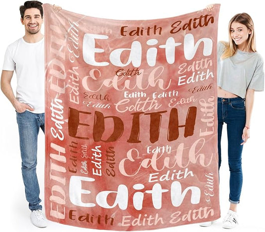 Personalized Custom Baby Blanket with Name for Girls Boys Kids Customized Flannel Blanket for Bed Nursery Room Baby Stroller