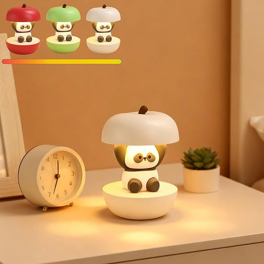 Cute Panda Night Light, LED Squishy Novelty Animal Night Lamp, 3 Level Dimmable Nursery Touch Kawaii Lamp, Birthday Christmas Gifts (USB Rechargeable) (White)