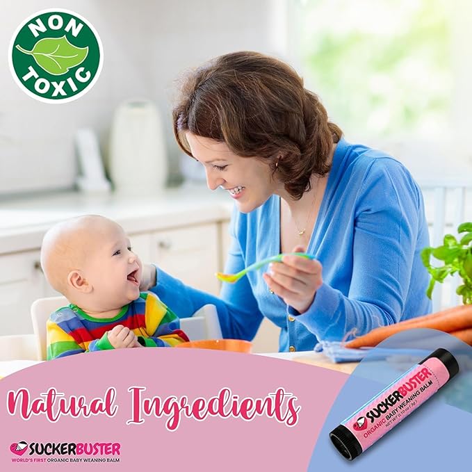 SUCKERBUSTER Baby Breastfeeding Weaning Balm Stick - 10oz, Organic Nipple Cream in Balm Stick - Postpartum Essentials, Stop Breastfeeding Essentials