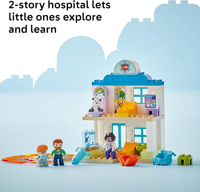 LEGO DUPLO Town First Time Visit with The Doctor Office Building Toy Playset - Preschool Learning and Educational Toy for Toddlers, Boys and Girls, Ages 2+ - Baby Gift Idea - 10449