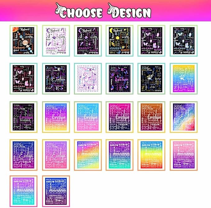 Personalized Baby Blanket with Name for Boys Girls, Custom Name Blankets for Kids Adults Planet Text Pattern Customized Throw Blanket for Newborn, New Mom, Baby Girl Boy, Daughter Son Niece Nephew