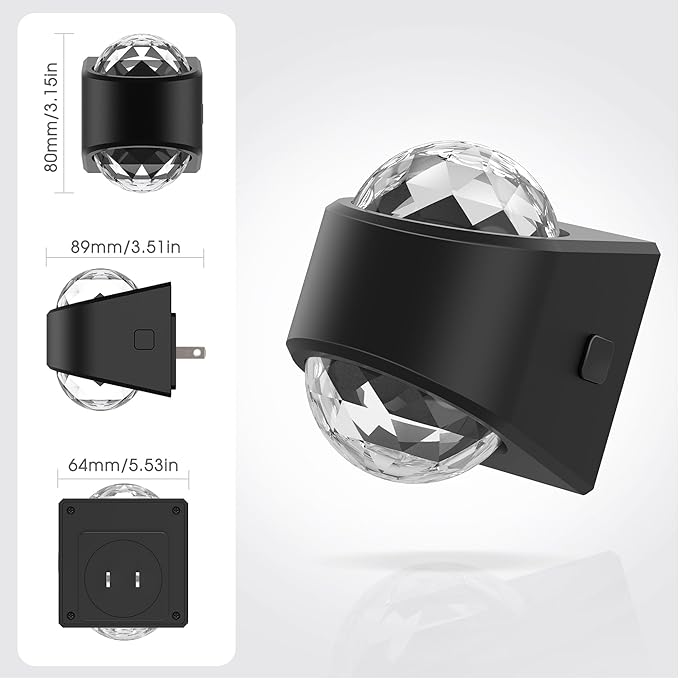 Night Lights Plug into Wall, Star Projector for Bedroom [2 Pack] Night Light Projector for Kids, 9-Color RGB Galaxy Nightlight with Dusk to Dawn Sensor for Bathroom, Home Gaming Room Decor Gifts