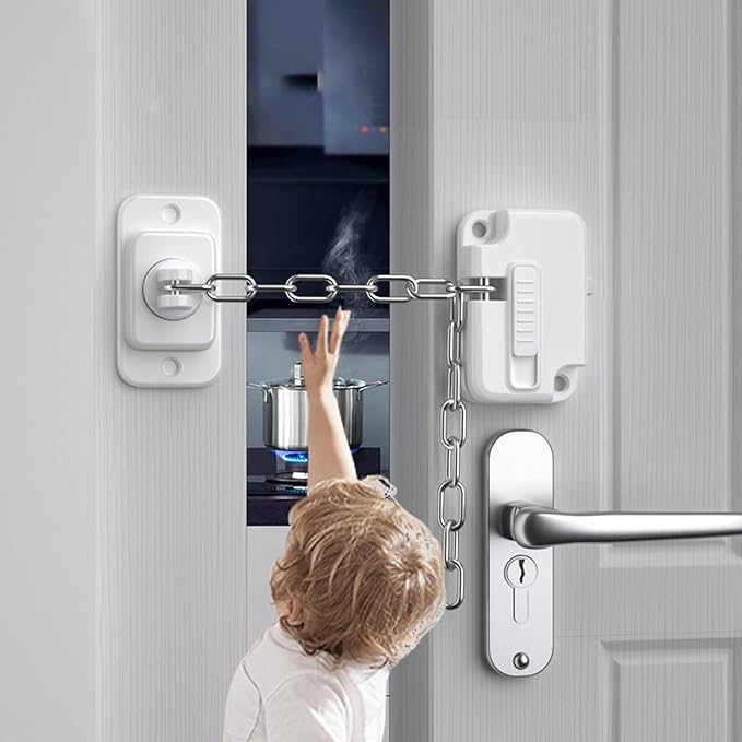 Cabinet Locks for Babies (2 Pack), Heavy Refrigerator Lock, for Fridge, Cabinets, Drawers, Dishwasher, Toilet, Window and Child Locks for Cabinets, Strong non-marking Adhesive No Drilling