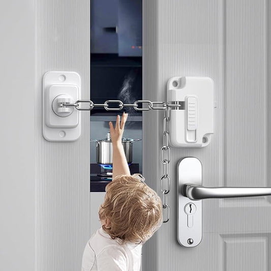 Cabinet Locks for Babies (2 Pack), Heavy Refrigerator Lock, for Fridge, Cabinets, Drawers, Dishwasher, Toilet, Window and Child Locks for Cabinets, Strong non-marking Adhesive No Drilling