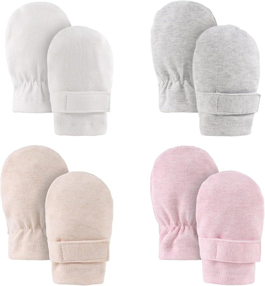 Newborn Baby Mittens Infant No Scratch Gloves Cotton Mitts for Baby Girls Boys