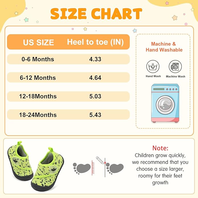 FEETCITY Baby First Walking Shoes Wide Baby Shoes Infant Sneakers Newborn Crib Shoe Barefoot Lightweight Slip On Shoe