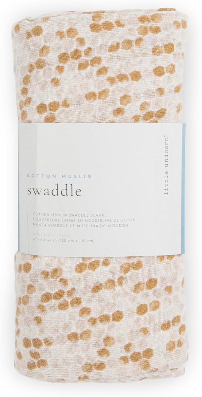 Little Unicorn Premium Cotton Swaddle Baby Blanket | Breathable Fabric | for swaddling, Play, Nursing & More (Honeycomb)