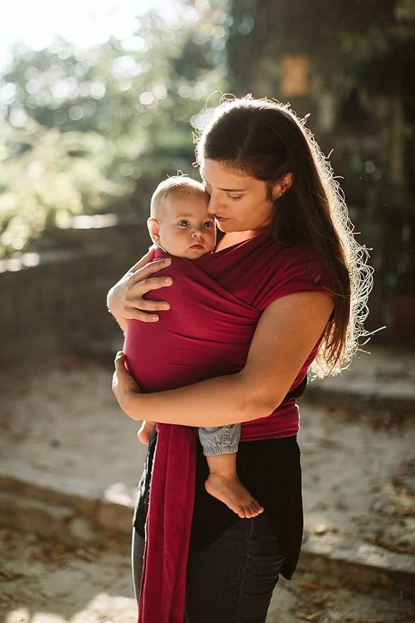 Boba Baby Wrap Carrier - Original Baby Carrier Wrap Sling for Newborns - Baby Wearing Essentials - Newborn Wrap Swaddle Holder, Newborn to Toddler Infant Sling (Sangria)
