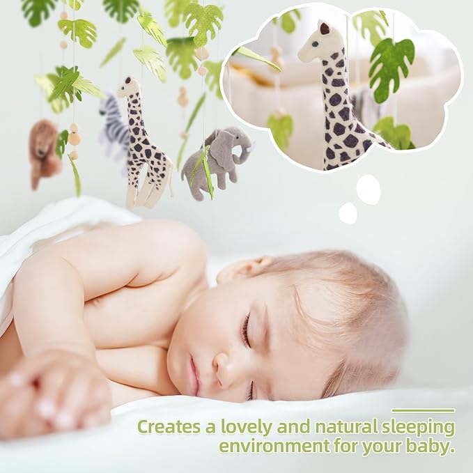 let's make Baby Mobile for Crib Safari Nursery Mobile Handmade Jungle Baby Mobile Woodland Nursery Decor Forest Animals Crib Accessories with Lion Elephant Zebra Giraffe