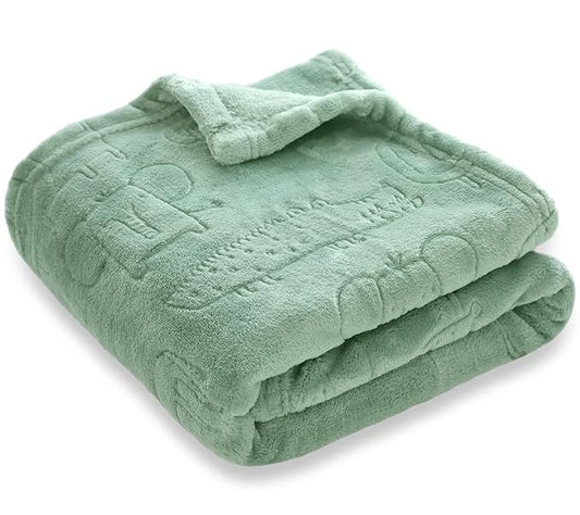 BORITAR Baby Blanket for Boys Girls Ultra Soft Fleece Warm and Lightweight Animal Blankets for Infant Toddler Newborn, 30x40 Inch, Sage Green