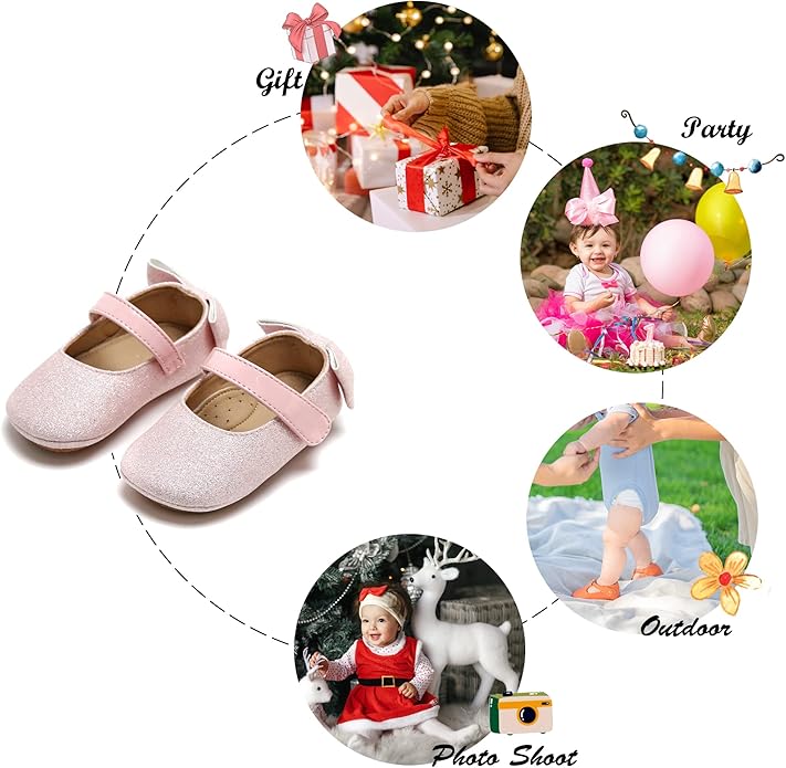 Soft Sole Baby Shoes - Infant Baby Walking Shoes Moccasins Rubber Sole Crib Shoes