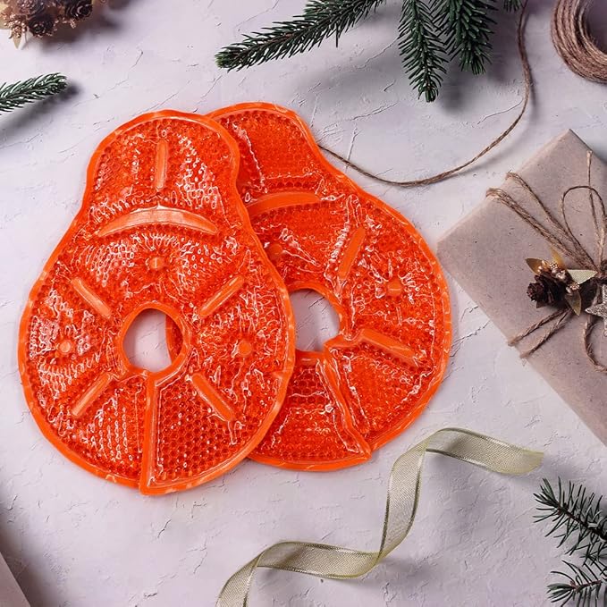 Reusable Breast Therapy Pack, Breast Ice Packs, Breastfeeding Essentials, for Breastfeeding Relief, Nursing Pain, Engorgement, Swelling Augmentation, Mastitis, Mastectomy Recovery, 2 Pack Orange