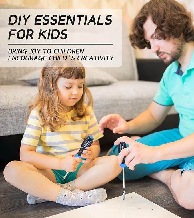 18-Piece Kids Tool Set with Tool Storage Bag, Junior Real Hand Tool Kit for Boys & Girls, Children Learning Tools for DIY Building and Woodworking, Age 8+