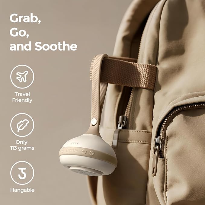 EVOCELER | Portable White Noise Sound Machine for Babies and Kids | Auto Cry Detection | 9 Soothing Sounds | Sleep Soother | Voice Recording | 15H Battery | Travel | Baby Registry Gift | Stroller Clip