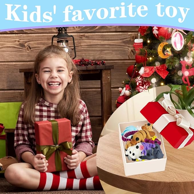 22 pcs Animal Figurines, 3D Printed Animal Figurines Set, Articulated, Party Favors, Pocket Fidget Toys Bulk, Goodie Bag Stuffers, Gifts for Boys Girls Toddlers, Office Desk Pets, Classroom rewards