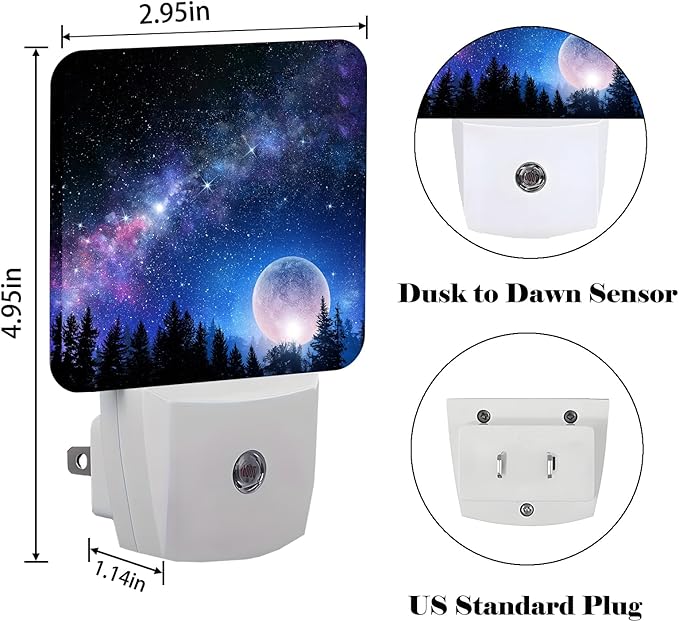 Starry Sky Night Light,Plug-in Nightlights Auto Sensor Night Lamp Dusk to Dawn Lamp Home Decor for Nursery Children Girls Boys