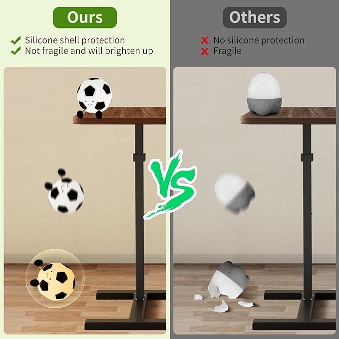 YISUN Soccer Silicone Night Light for Kid, Rechargeable Night Lights with 7 Colors & Timer, Cute Squishy Lamp for Boys Girls Christmas Gifts, Dimmable LED Light Room Decor Toys