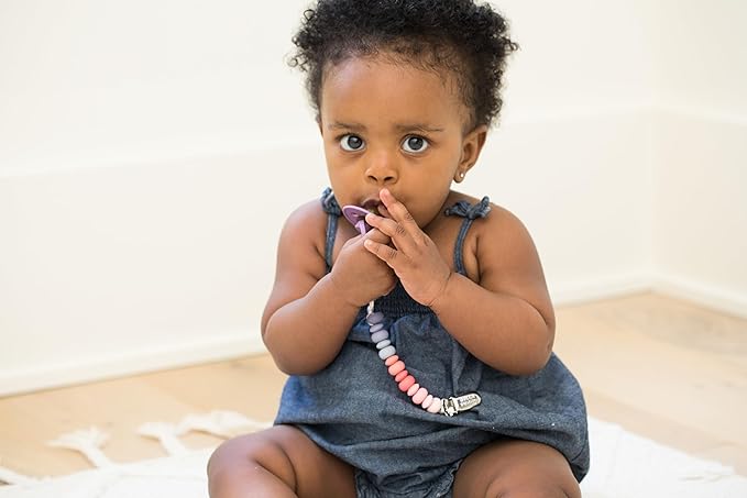 Bella Tunno Pacifier Clip Set – Soft Silicone Pacifier Clip for Infant and Baby Pacifier, Convenient and Lightweight, Non-Toxic and BPA Free Silicone (Soft Girl)