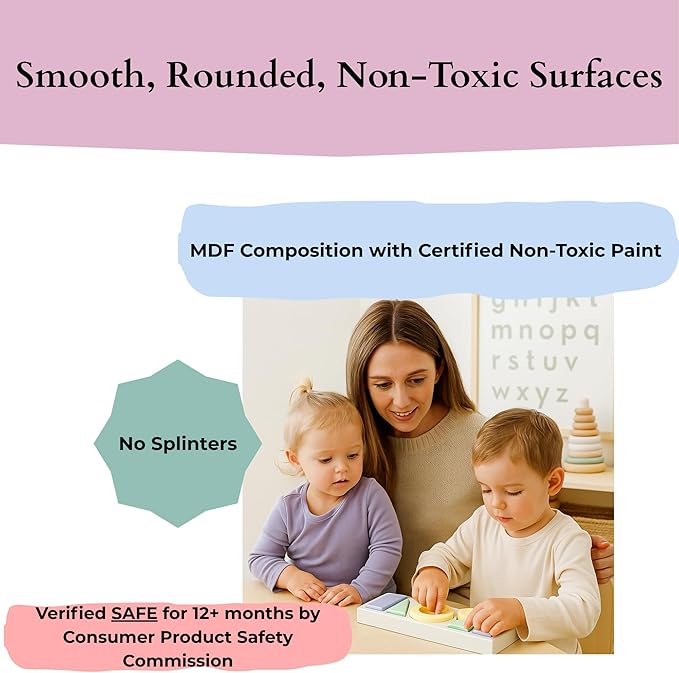 Wooden Shape Sorter for Toddlers | Montessori Toys for 1+ Year Old | Birthday Gifts for Learning Object Permanence and Color Sorting | Ages 1-3