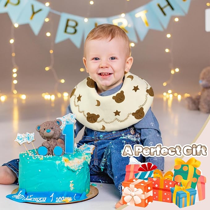 Baby Bibs Muslin Bibs 8 Pack for Drooling and Teething for Unisex Girls Boys