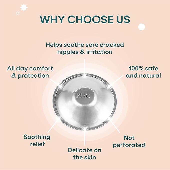 Koala Babycare The Original Nursing Cups 100% Silver – Nipple Shields for Nursing Newborn - Breastfeeding Essentials Protect and Soothe Cracked Nipples - Maxi Size