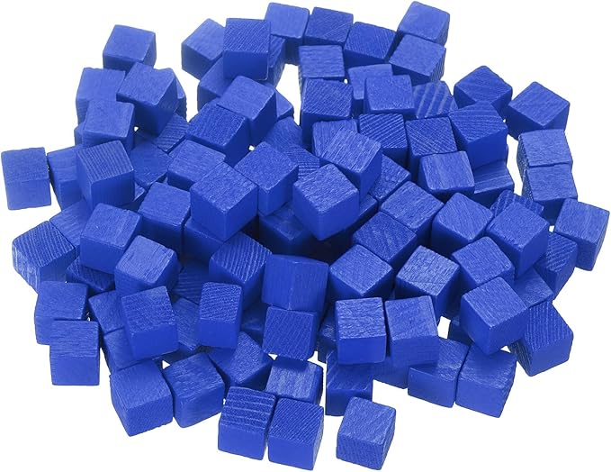 uxcell 300Pcs Wood Blocks for Crafts, 1cm Unfinished Wood Cube Solid Wooden Blank Square Block for DIY Craft Projects Personalized Gifts, Blue