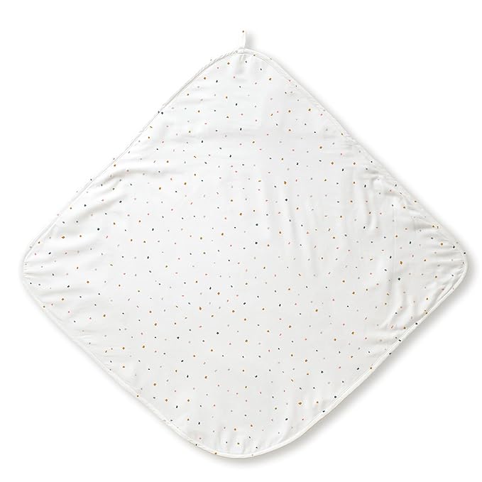 MakeMake Organics Organic Cotton Hooded Towel Baby Toddler GOTS Certified Organic Cotton Beach Poncho Towel Large Absorbent Non Toxic Neutral (Dotty, Diagonally 35"x35")