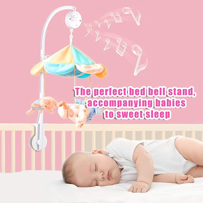 25 Inch Universal Mobile Arm for Crib-Baby Musical Crib Mobile Bed Bell Holder,DIY Toy Decoration Bracket (Without Music Box)