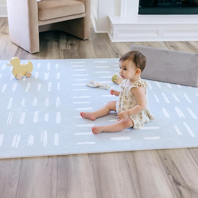 Baby Play Mat for Floor - Shoreline (6x6ft) - Premium EVA Foam Play Mat for Babies & Toddlers (Ages 0-5+) Non-Toxic Playmat for Tummy Time, Crawling & Playroom - Stylish & Comfortable