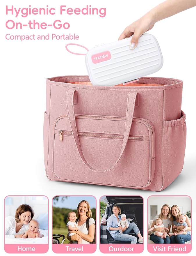 Electric Baby Bottle Brush Cleaner, Baby Travel Bottle Cleaner Kit- 2000mAh Rechargeable Silicone Brush, Drying Rack, Compact Storage Box, 360° Efficient Cleaning Bottle Brush for Home & On-The-Go