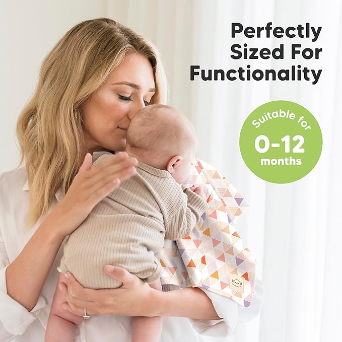 Organic Burp Cloths Baby Boy, Girl - 6-Pack Large Cotton Burping Cloths for Babies, Spit Up Rags, Super Absorbent, Ultra Soft Newborn Rag, Gender Neutral, Machine Washable, Durable (Prism)