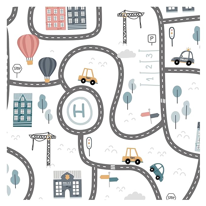 BapronBaby Tiny Town Bapron - No Neck Tie Safer Bib for Baby & Toddler - Soft Waterproof Stain Resistant - Machine Washable - Sz Preschool 3-5yrs