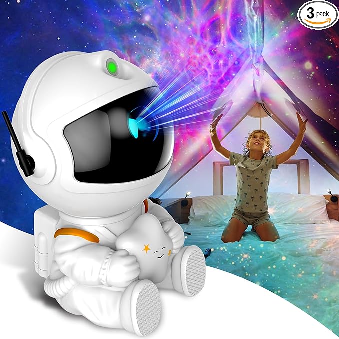 Astronaut Galaxy Projector, Star Projector Galaxy Light, Night Light for Kids, Nebula Ceiling LED Lamp, Room Decor, with Timer and Remote, Gifts for Birthdays