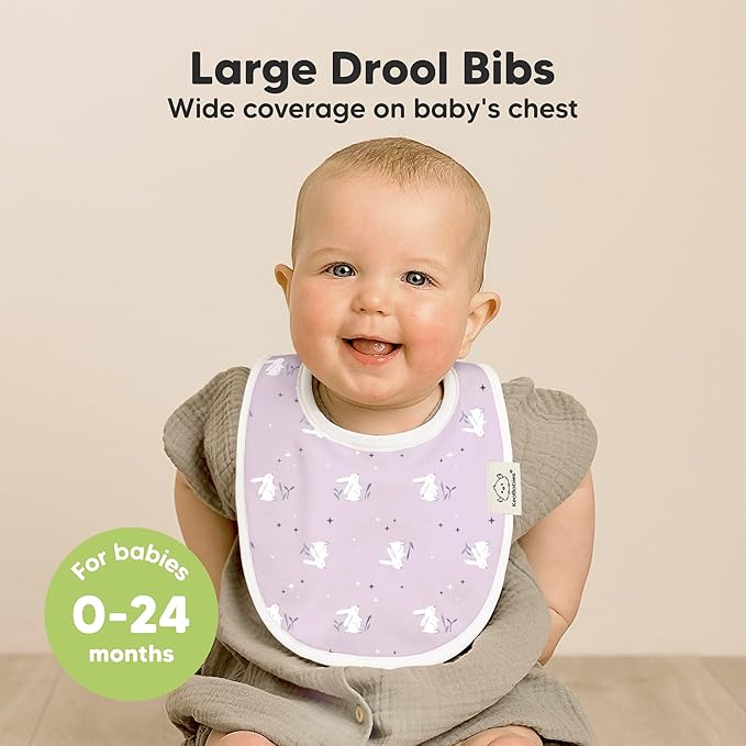 8-Pack Organic Baby Bibs for Boys, Girls - Soft Cotton Drooling and Teething Bibs for Baby Girl & Boy, Extra Absorbent, Easy To Clean & Put On for Toddler, Newborn, Infant 0-24 Months (Lunaris)