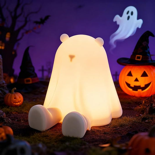 Li&Zhao Cute Night Light, Bear Halloween Night Light for Halloween Decorations, Light Baby Lamp Bedside Touch Lamp Funny Room Decor Cool Gifts Kids for Bedrooms, Living Room