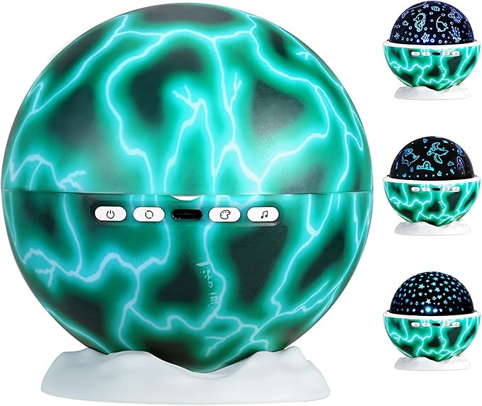 Night Light for Kids, Night Light Projector with 3 Films Stars,Oceans,Dinosaurs,360° Rotation Ceiling Projector Kids Night Lamp Rechargeable,Birthday Christmas Fun Gifts for 1-6-14 Year Old Girls Boys