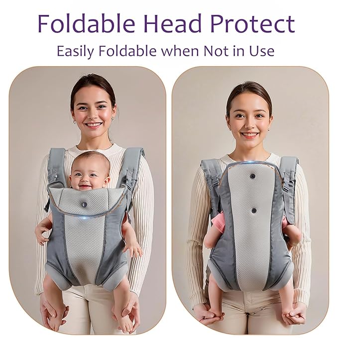 Ergonomic Baby Carrier with Adjustable Strap,4-in-1 Newborn to Toddler Carrier,Breathable Mesh Baby Carrier for Summer,Compact for Travel & Outdoor Adventures,Ideal for Infants 0-3 Years