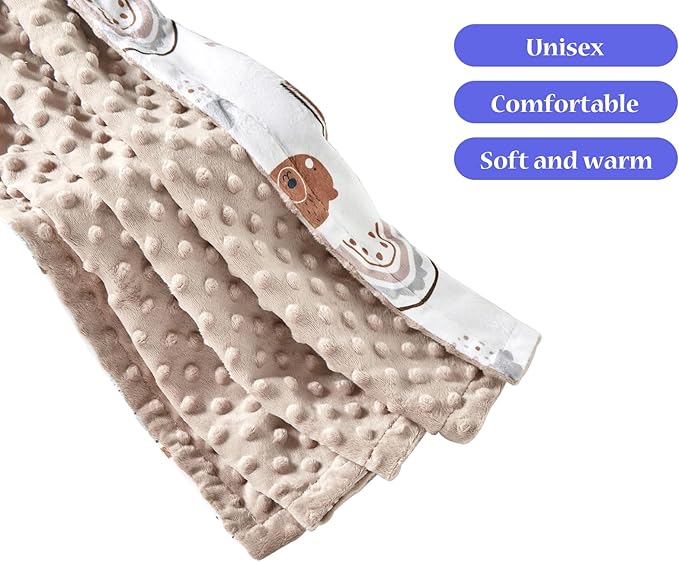 iEvolve Baby Nursery Bed Blankets Ultra Soft Double Layer Mini Blanket Minky Blanket Receiving Blankets Shower Gifts(30"*40",Bear)