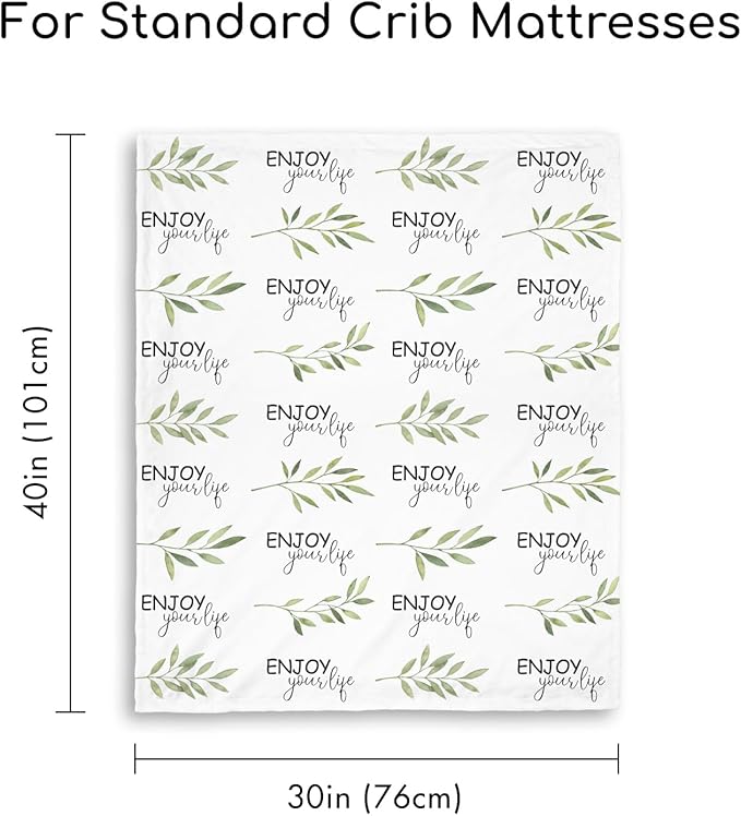 Baby Blankets for Unisex Boys Girls, Soft Breathable Front Dotted Fleece Backing, Printed Bed Nursery Minky Blankets for Toddler Newborn, Greenery, 30 x 40 inches