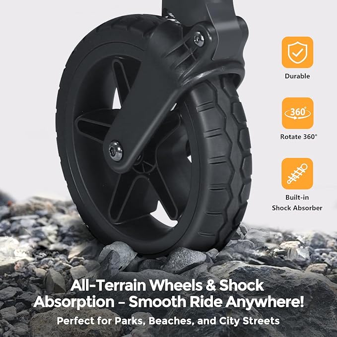 Premium 4-Seater Wagon Stroller for Kids, All-Terrain Heavy Duty Stroller Wagon with 300lb Capacity, 1-Hand Fold, High Seats with 5-Point Harness, Adjustable Canopy & Handlebars, Light Gray