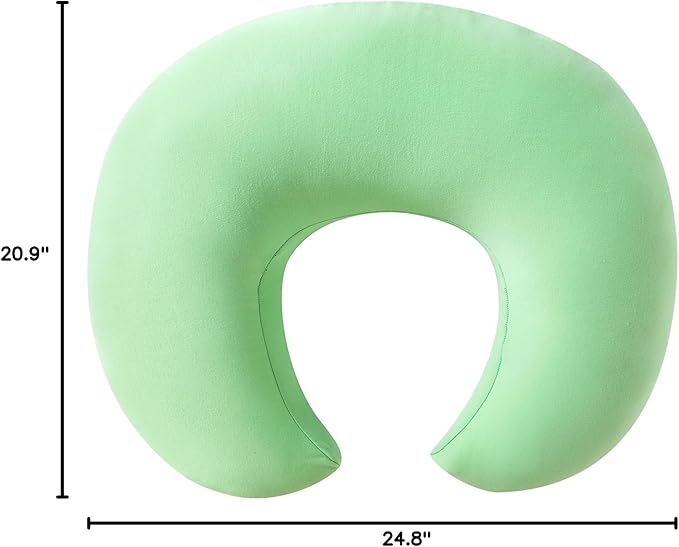 Nursing Pillow, Plus Size Breastfeeding Pillow Original Support for Baby Boys Girls Breastfeeding Essentials, with Removable Soft Cotton Cover (Green, Large (25.59 * 20.08 * 6.30 Inches))