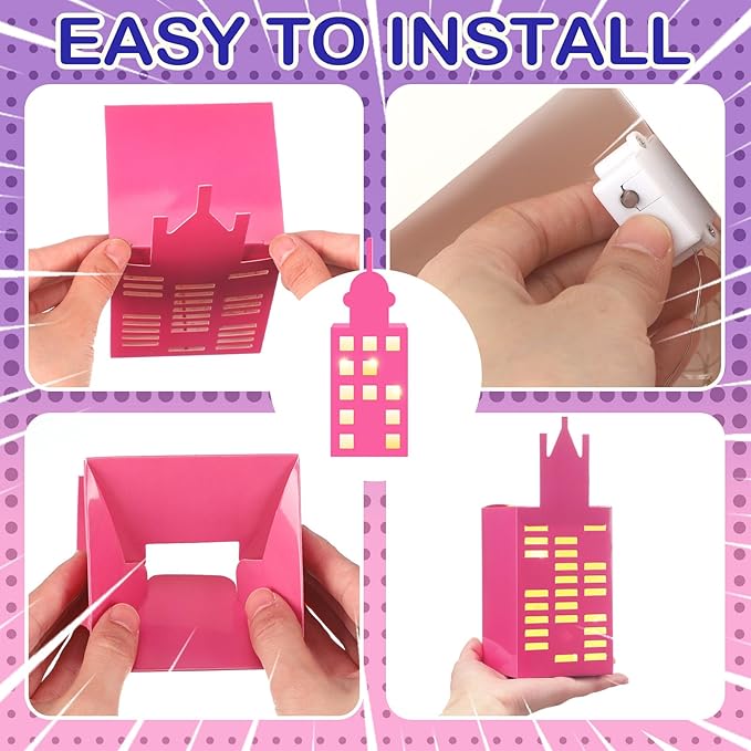 15 Pcs Hero Party Favor Boxes Skyscraper 3D City Box Skyline Buildings Heroes Candy Goodies Boxes Hero Theme Centerpiece Decorations Birthday Party Supplies (Fresh Color)