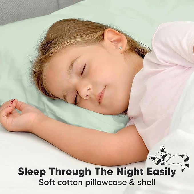 KeaBabies 2-Pack Toddler Pillow 13x18 - Soft Organic Cotton Kids Travel Bed Pillows for Sleeping, School, Nap, Machine Washable, Toddlers 2 to 5, Pillowcase Sold Separately (Sage)